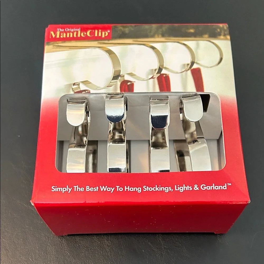 Silver MantleClip Stocking Holders